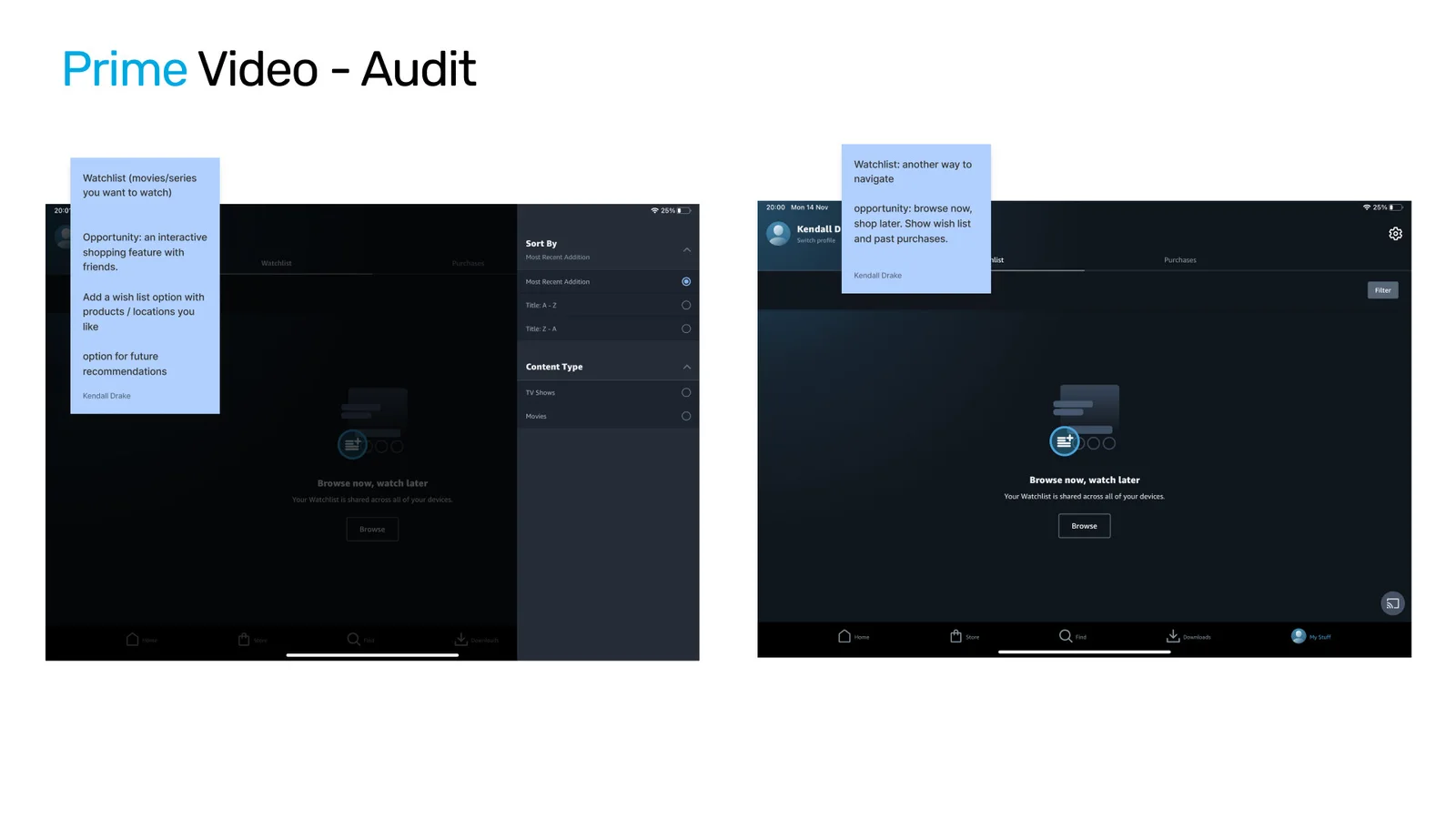 Amazon Prime Video app audit screen 3