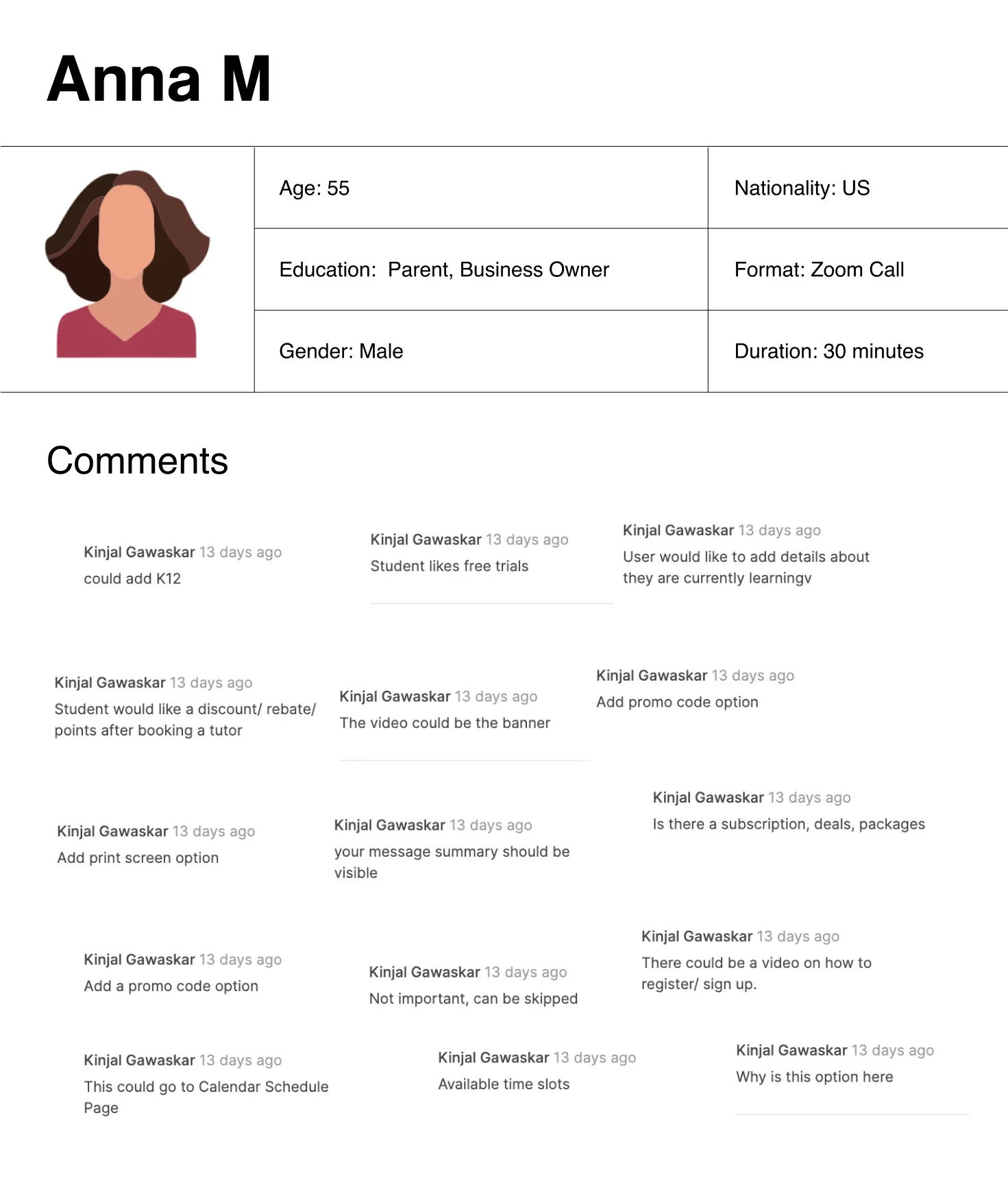 User interview notes 5