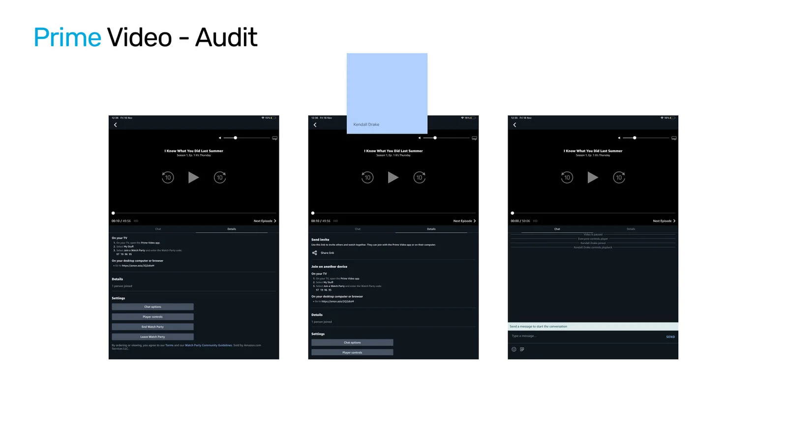 Amazon Prime Video app audit screen 2