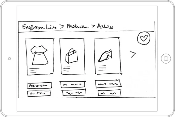 Explore Live fashion category shop screen
