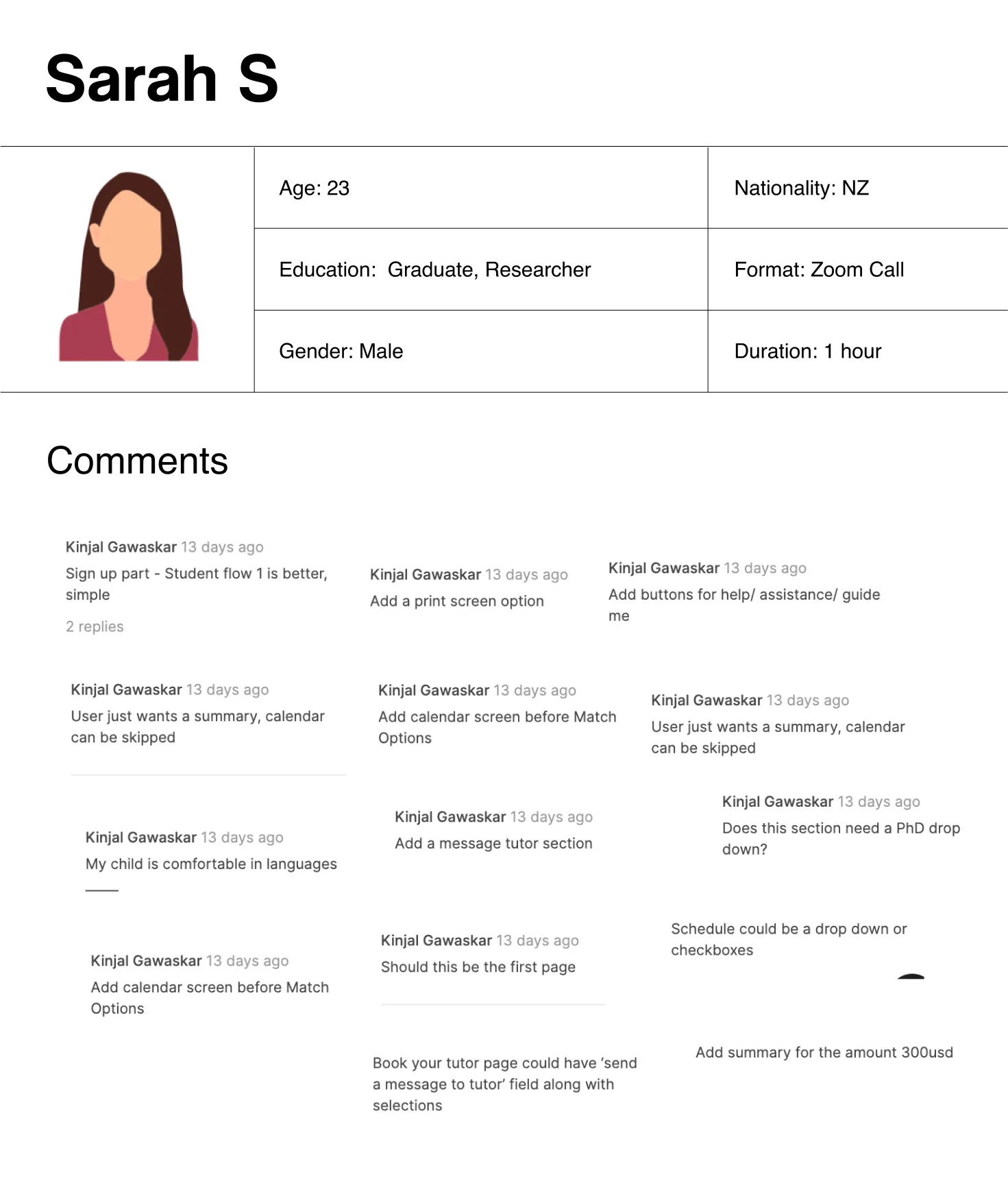 User interview notes 7