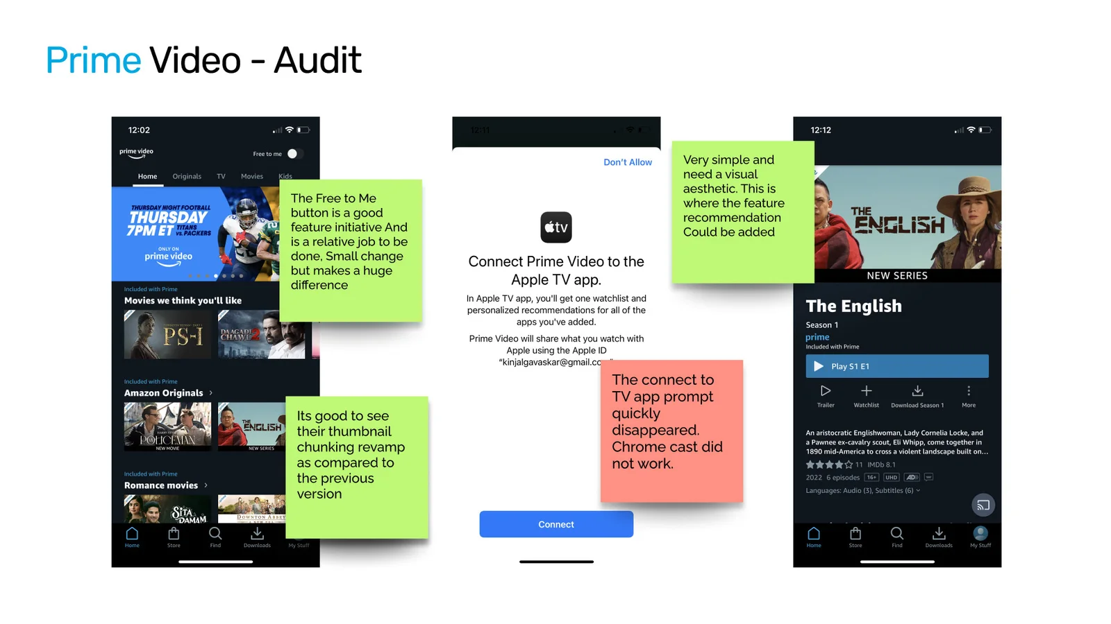 Amazon Prime Video app audit screen 11
