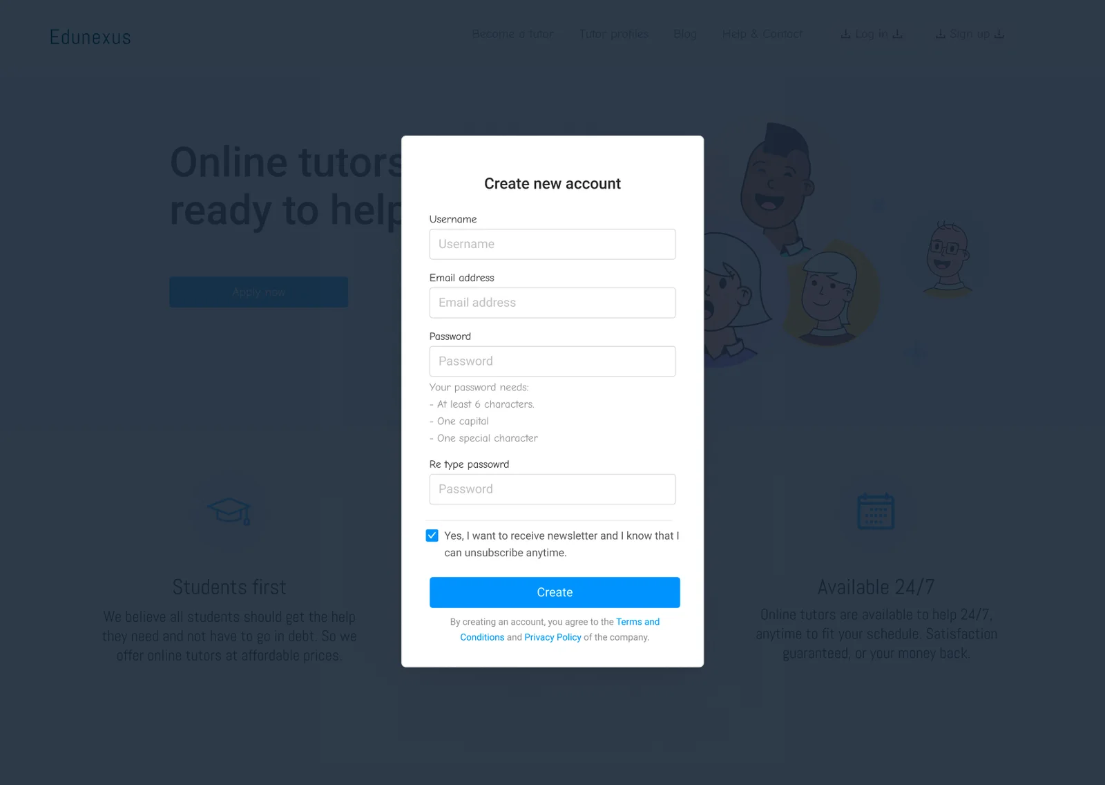 Original platform onboarding screen